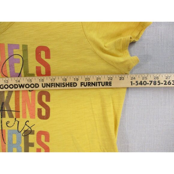 Old Navy Flannels Pumpkins Bonfires Autumn Graphic Tee Shirt Womens XL Yellow - Picture 4 of 8